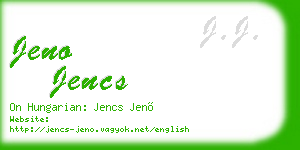 jeno jencs business card